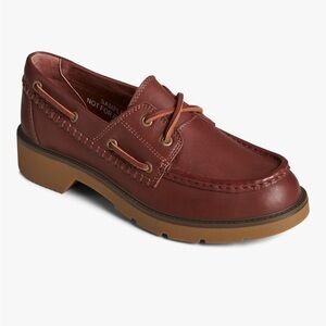 NIB Sperry Wells Cordovan 7 boat shoes brown/burgandy